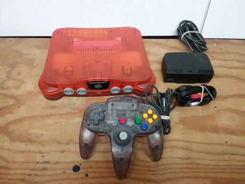 Nintendo 64 Fire Orange Console Atomic Grape Cont. Nintendo 64 Expansion Pak