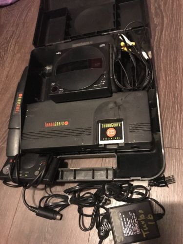 Turbo Grafx 16 And Turbo Cd Attachment.  Case. Works Great