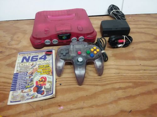 Nintendo 64 Watermelon Red Console Atomic Grape Controller N64 Expansion Pak ++