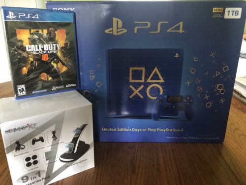 Sony PlayStation 4 PS4 1TB Limited Edition Days of Play Console Bundle NEW