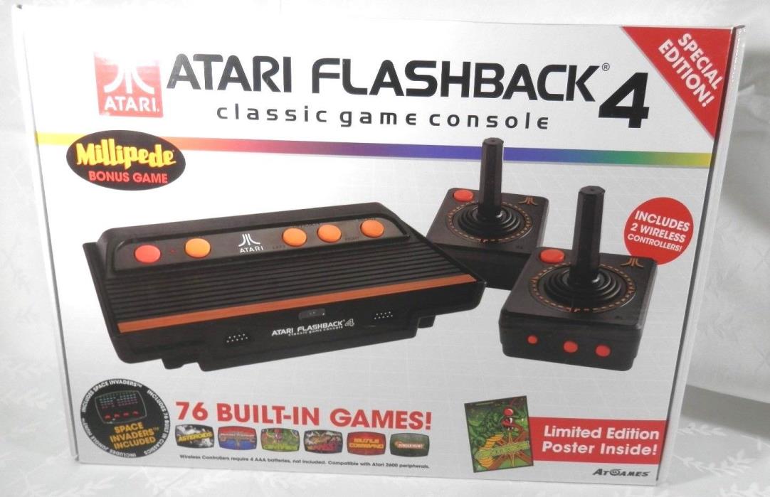 Atari Flashback 4 Classic Game Console - 76 Games - Excellent w/Box & Poster