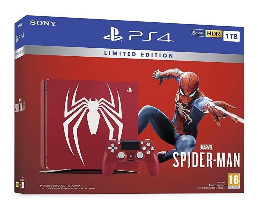 Spider-man Playstation 4 PS4 SLIM 1TB Limited Edition Console NEW (SHIPS OCT. 5)
