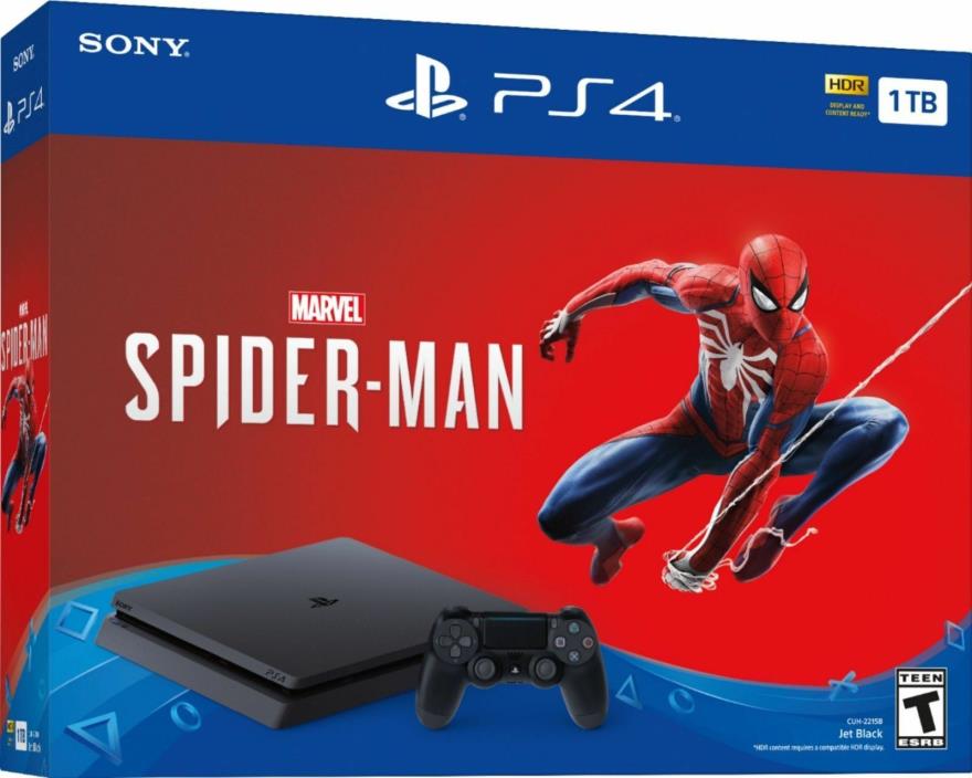 Marvel’s Spider-Man PS4 Sony PlayStation 4 Slim 1TB Jet Black Console