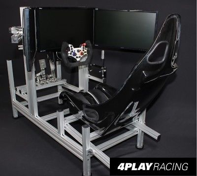 4PLAY RACING Competition Platform w/ Monitor Mount BLACK Sim Cockpit Console