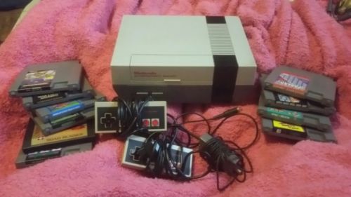 original nintendo system, 2 controllers & 10 games bundle