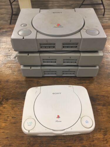 Lot Of 4 Sony Playstation 1 Consoles Only - Untested - As Is For Repair/Parts