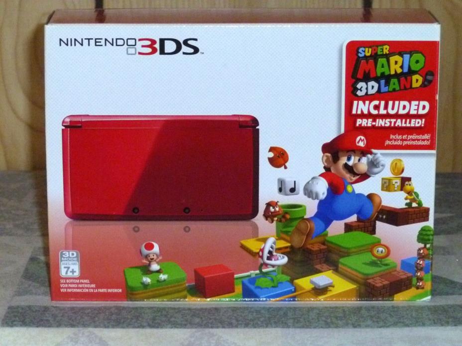 Nintendo 3DS Console Holiday Bundle Metallic Red w/all orignal box FREE SHIPPING
