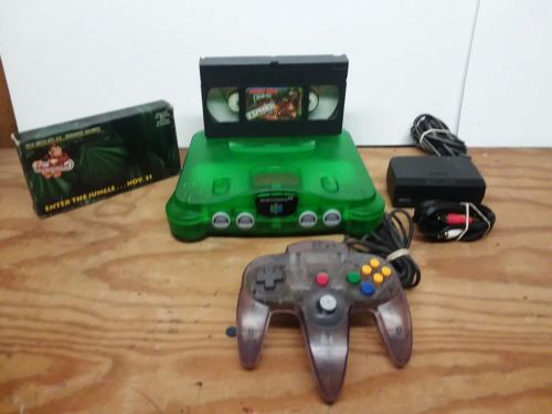 Jungle Green Nintendo 64 N64  Console System Atomic Grape Controller w/ EX Pak