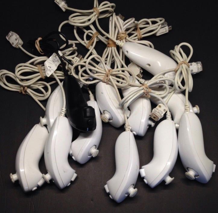 12 Working Wii Nunchuk Controllers with Heavy Cosmetic Damage