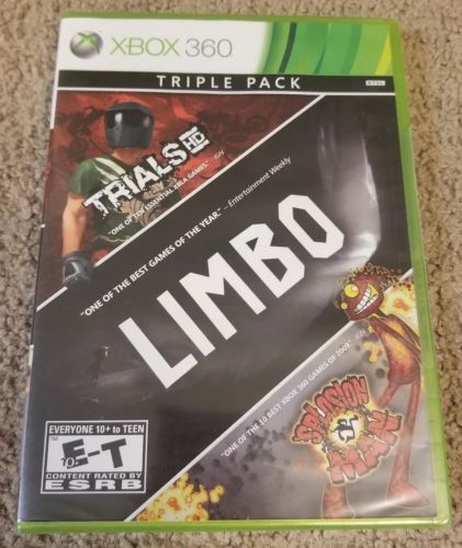 Triple Pack: Limbo, Trials HD, Splosion Man (Microsoft Xbox 360) - Sealed! New