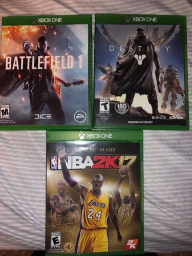 Battlefield 1, Destiny, and NBA 2k17 (Xbox One)