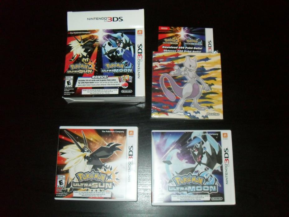 Pokemon Ultra Sun and Moon Nintendo 3DS Bundle! Authentic! Both Games!
