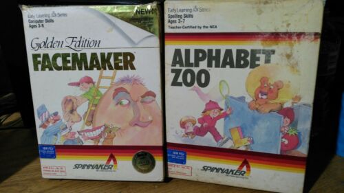 Facemaker Alphabet Zoo IBM PCJR APPLE 64K 5.25