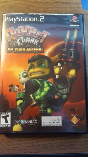 Ratchet & Clank: Up Your Arsenal PS2(Sony PlayStation 2, 2005) Case+Disc Black