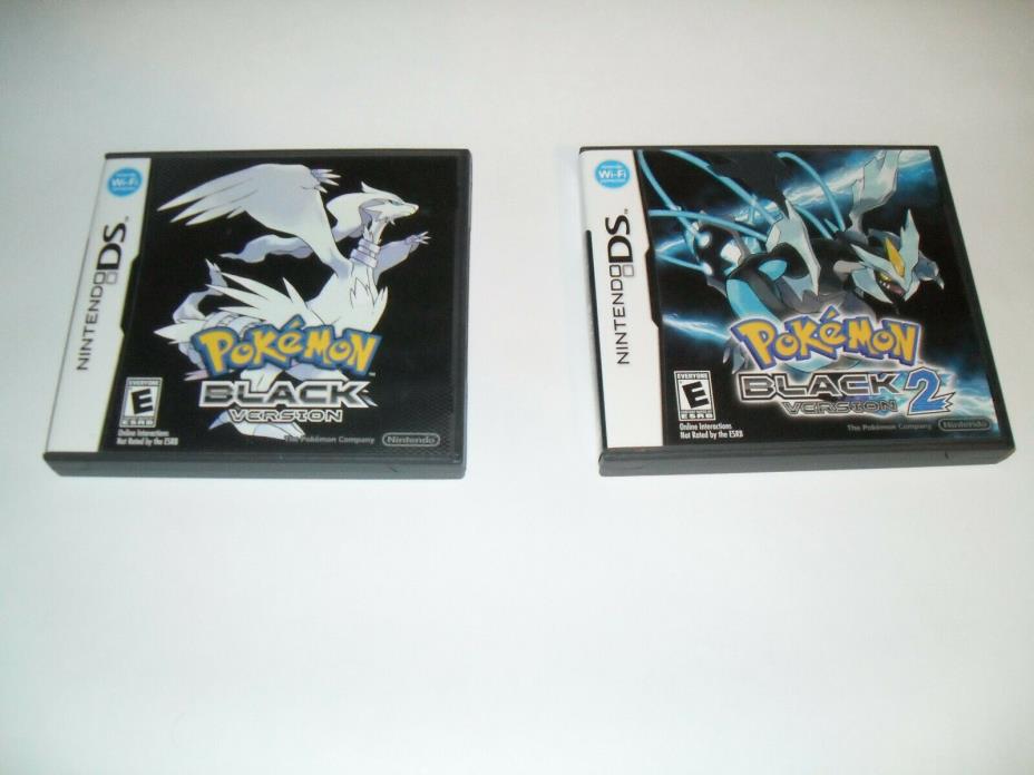 Pokemon Black 1 & 2 Nintendo DS Tested Working Authentic! Both Games!