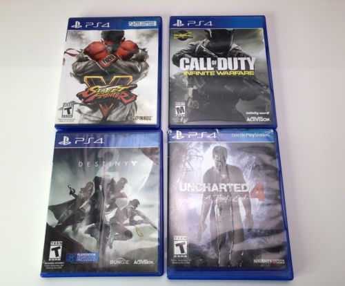 Ps4 Games Bundle Cod Infinite Warfare, Street Fighter V, Uncharted 4, Destiny 2