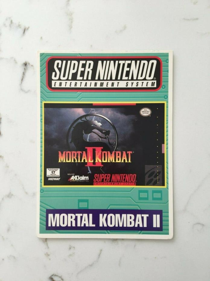 Mortal Kombat II (SNES) - Toys 'R Us VIDPro Display Card