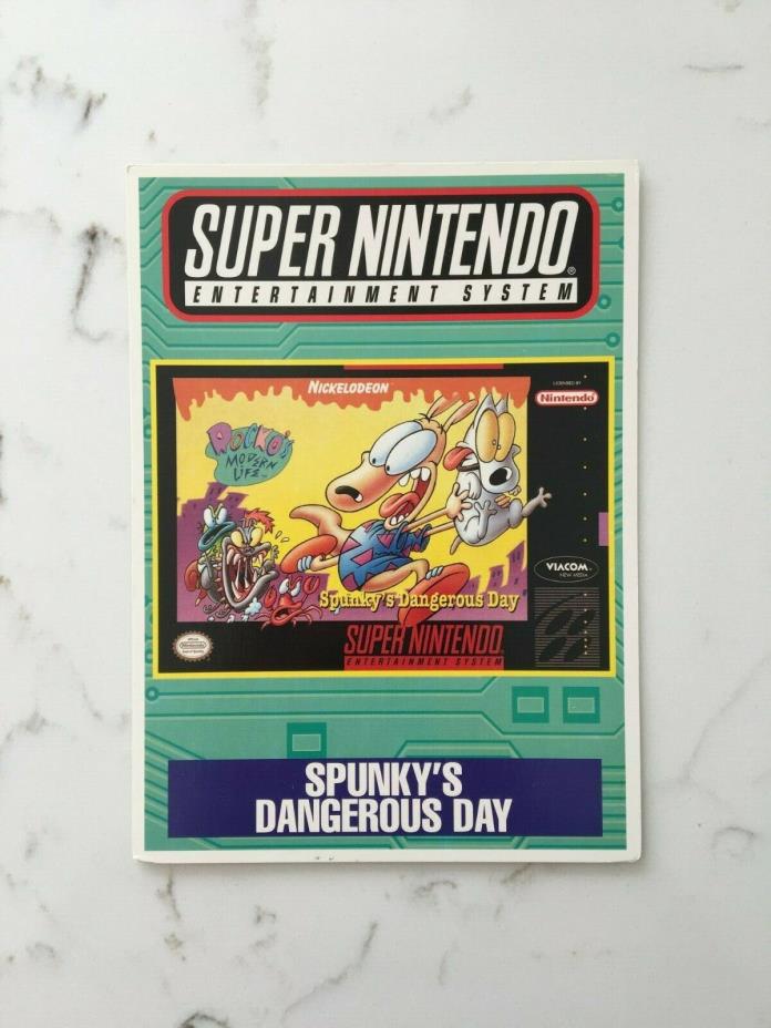 Rocko's Modern Life Spunky Dangerous Day (SNES) - Toys 'R Us VIDPro Display Card