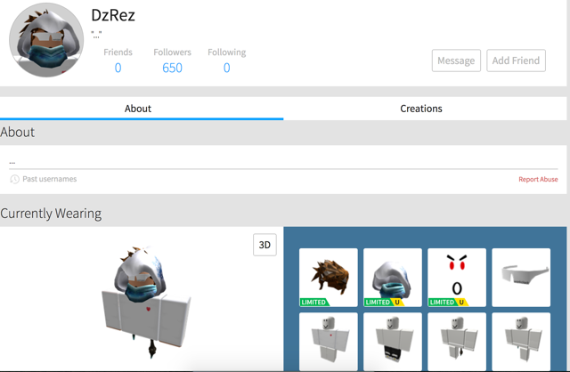 OG 2013 Roblox Account DzRez 200k RAP  NO bidders w/less than 100%