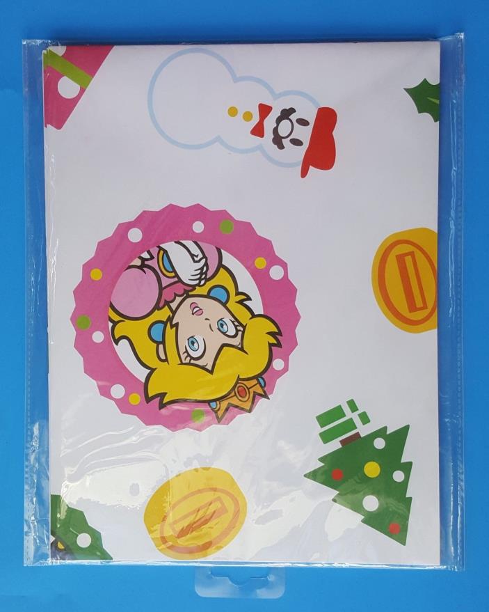 Nintendo Super Mario Gift Wrap with Ribbon Brand NEW! 2015 Princess Peach Bowser