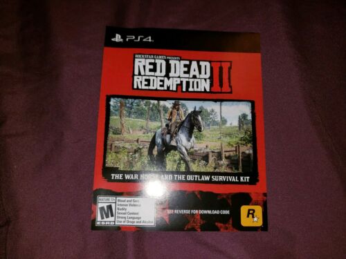 Red Dead Redemption 2 War Horse & Outlaw Survival Kit DLC Playstation 4 UNUSED