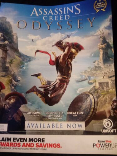 Assassins Creed Odyssey Store Display Promo Poster 28x22