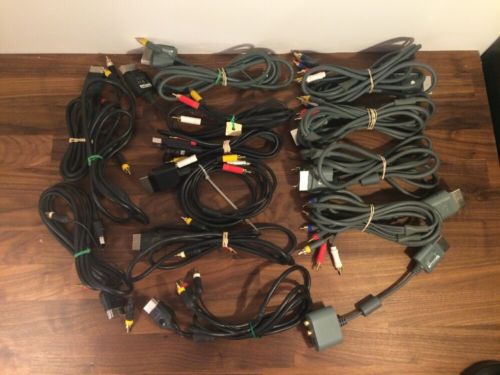 Lot of 13 Assorted Cables Microsoft Xbox and Xbox 360
