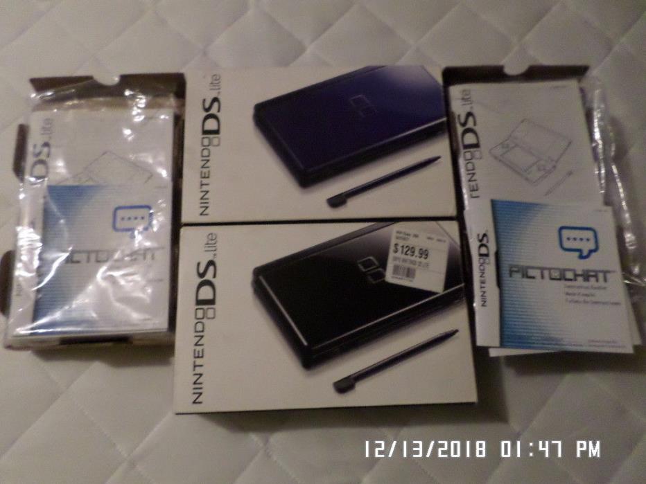LOT of 2 Nintendo DS Lite empty boxes w/ Owners manauls = Onyx & Cobalt/Black