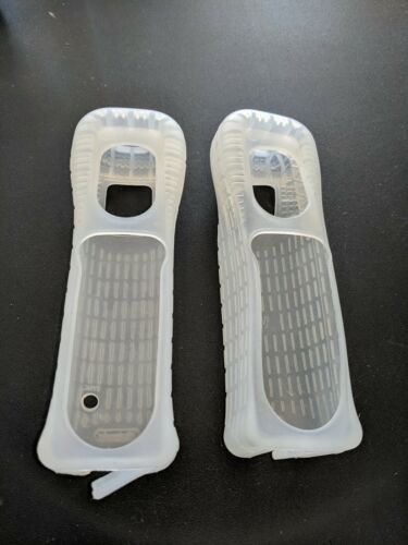 (2) OEM Nintendo Wii Clear Silicone Sleeve Covers for Wii Controller Pre-owned