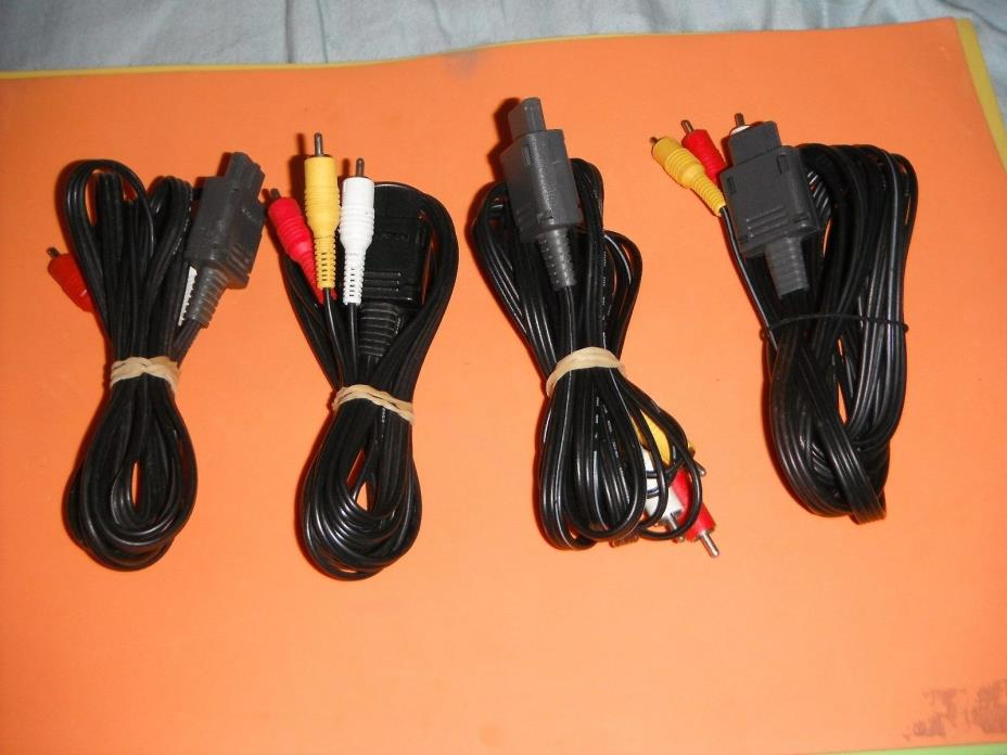 Lot of 4 Super Nintendo / Nintendo 64 / GameCube Genuine AV cables Wholesale