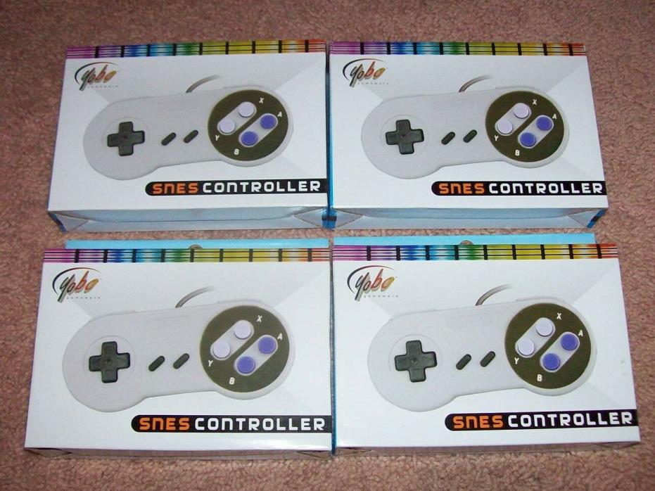 LOT x4 NEW in box original SNES controllers YOBO quality Super Pads Controller 4