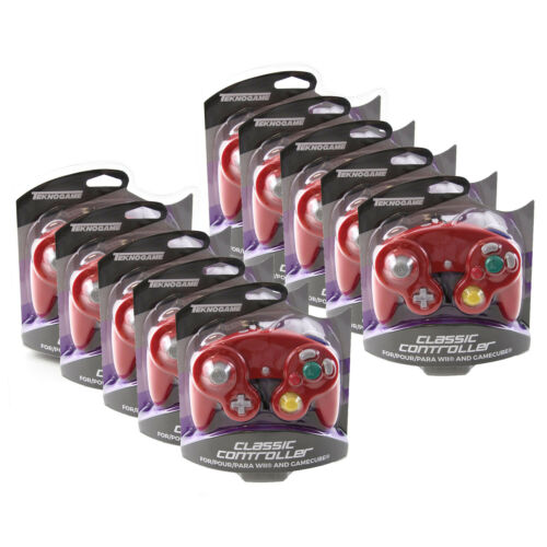 Wholesale Lot of 10 GameCube RED Rumble Controller Pad Teknogame New (Wii)
