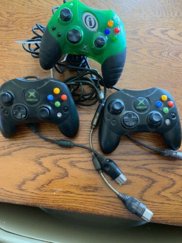 3 Microsoft Xbox Controller Black S-Type Original Genuine Official Tested OEM