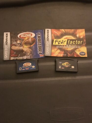 2 Gameboy Advance Games, Kids Football, Fear Factor Unleashed, With Manuals