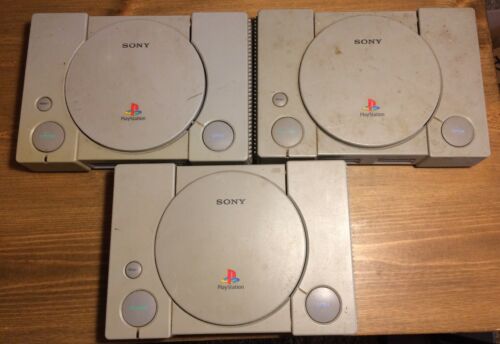 Lot of 3 Sony Playstation 1 Consoles, For Parts or Repair, NOT WORKING! PS1