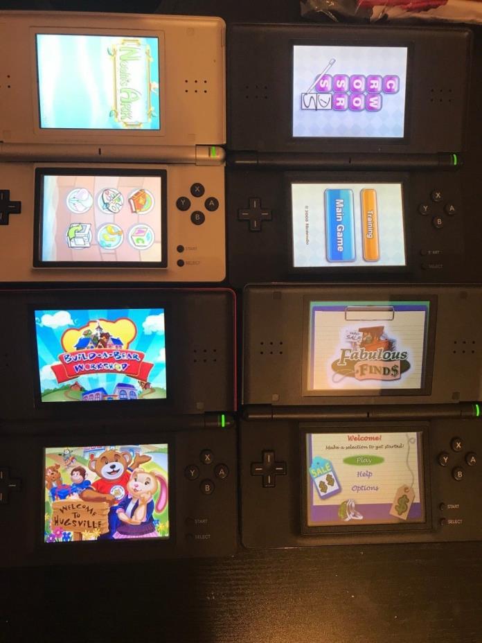 7 Nintendo DS Lite Lot w/ some games and 2 Gameboys