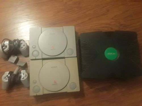 Untested Game Systems Bundle, 2 Playstation 1, 1 original Xbox