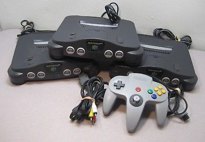 Lot of THREE(3) Nintendo 64 Control Deck Consoles N64 Model NUS-001 USA