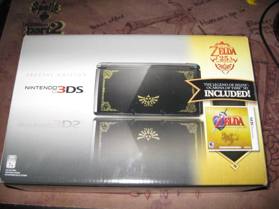 Legend of Zelda 25th anniversary Nintendo 3ds console with Ocarina of Time 3d