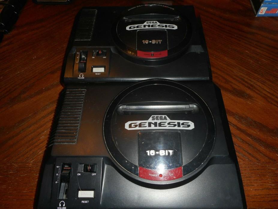 Lot of 2 Sega Genesis Consoles Systems (Model 1601) Parts or Repair