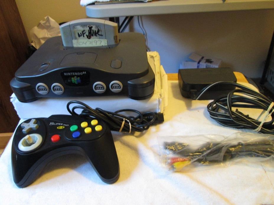 NINTENDO 64 COMPLETE SYSTEM. A/C, RF WIRE,  CONTROL - ONE GAME-TESTED-WORKS