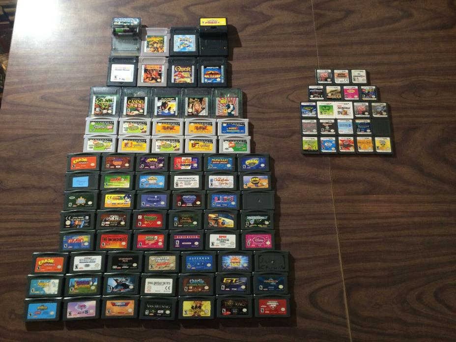 Lot of 51 Nintendo Gameboy Advance Games + 10 GBA Video + 13 gameboy + 22 DS