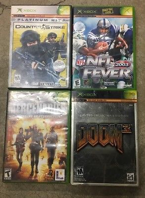 Original Xbox Games Lot of 4 Games NFL, Doom 3, Mercenaries, Counter Strike