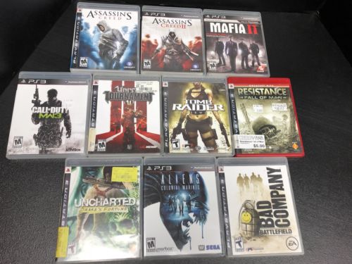 Sony Playstation 3 Games Lot Of 10 Aliens Assassin’s Creed Mafia 2 Tomb Raider