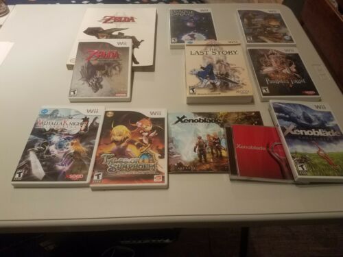 Wii RARE GAME LOT (8 GAMES) with extras! Zelda / xenoblade / The last story etc.