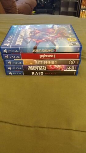 Wolfenstein II Just Cause 3 5 Games. Lot PS4 Playstation 4