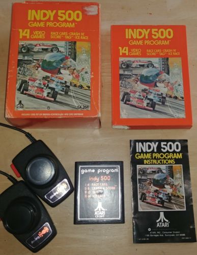 INDY 500 ATARI VIDEO GAME 14 GAMES in 1 w/ ORIGINAL BOX MANUAL & PADDLES CX-2611