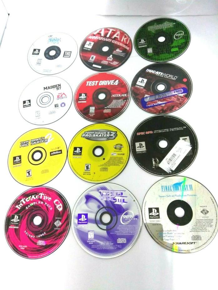 LOT OF12 PLAYSTATION 1 PS1 GAMES ONLY / SCRATCHES ON ALL GAMES