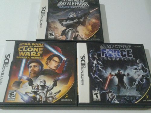 3 (Nintendo DS) Star Wars Games (Clone Wars) (Force Unleashed) (Battlefront)