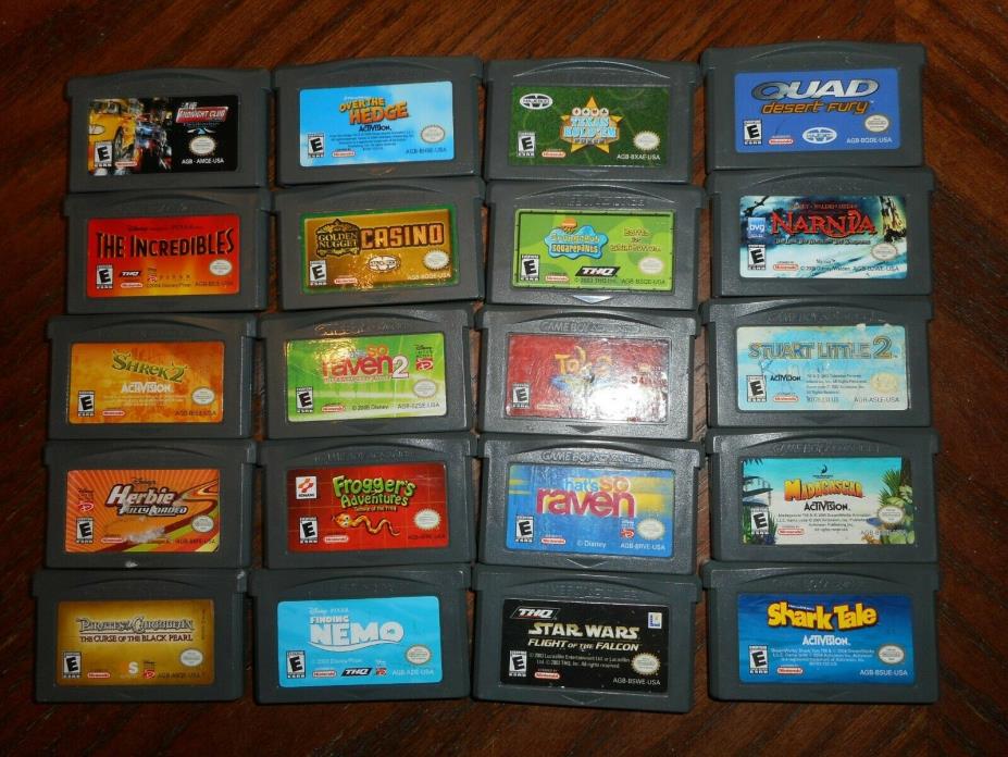 Lot of 20 Nintendo Game Boy Advance Games - Spongebob, Midnight Club & More